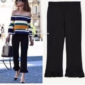 Zara- Black ruffle pants
